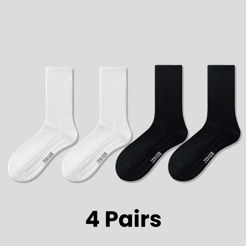 Men's Thick Bottom Sweat Absorbing and Breathable Sports Socks with Bottom Cushion for Running Professional Sports Men's Socks