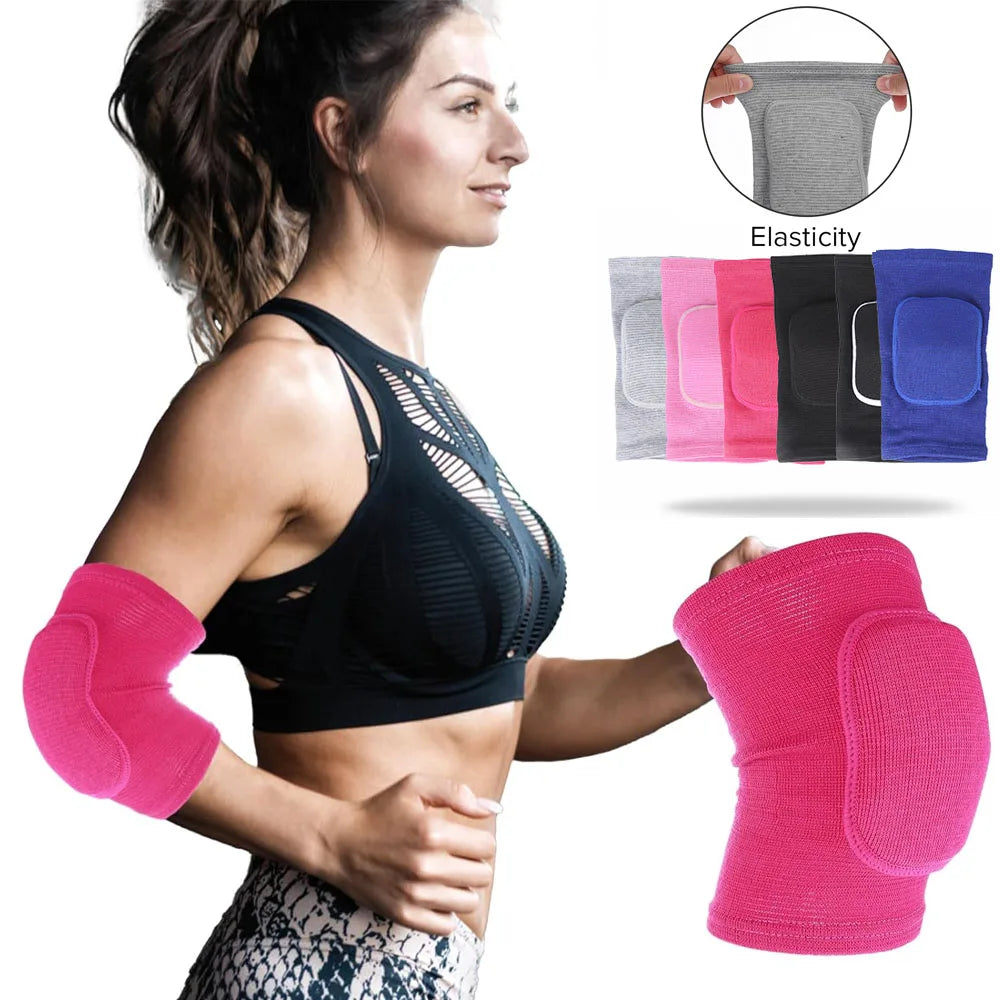 2Pcs Breathable Elbow Braces Thick Sponge Elbow Pad Compression Sleeve for Sport Volleyball Basketball Pain Relief Elbow Support