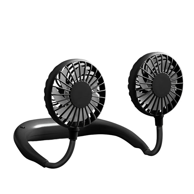 Portable Hanging Neck Fans 3-Speed Adjustable Neck Dual Fan USB Rechargeable Home OfficeOutdoor Travel