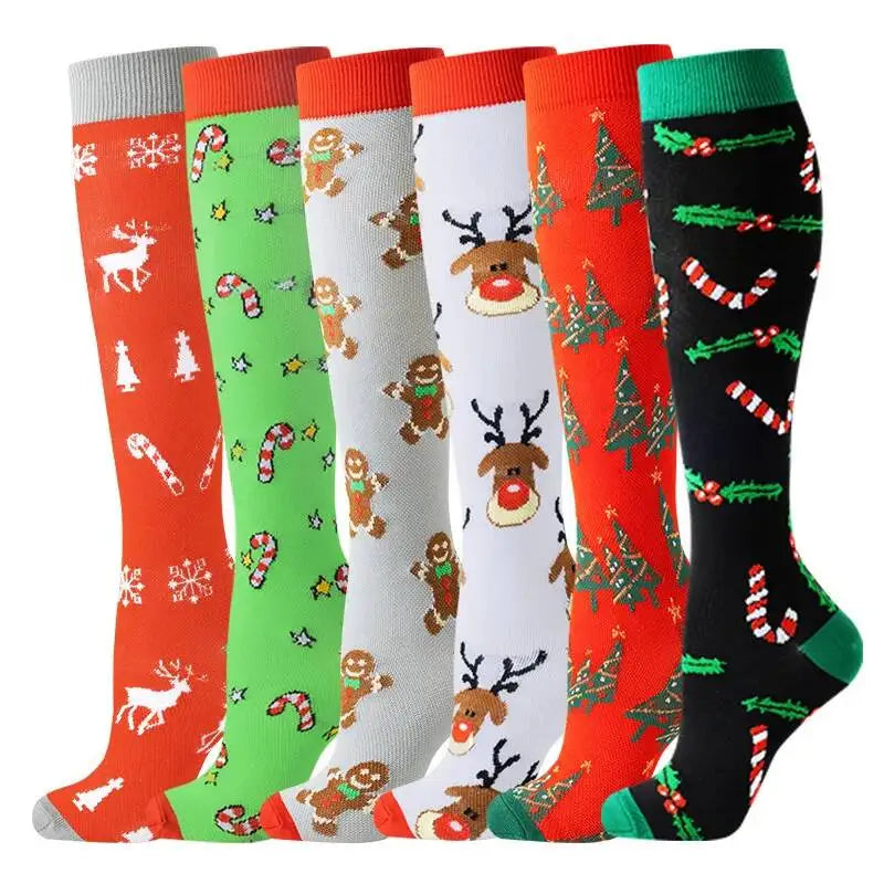 Compression Socks Sports Jump Rope Yoga Elastic Pressure Calf Stockings Socks Varicose Veins Compress Halloween Christmas New