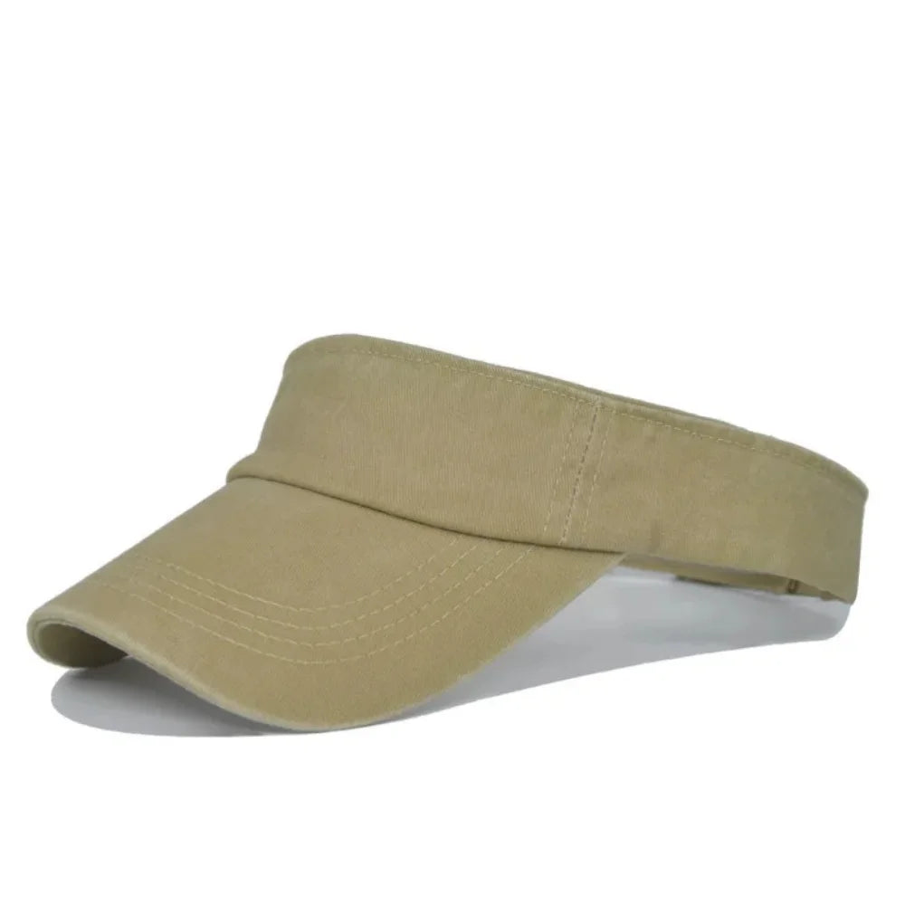 Portable Summer Washable Sun Hats Men Women Solid Visor UV Protection Top Empty Sport Tennis Golf Running Sunscreen Baseball Cap