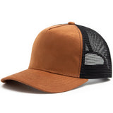 Unisex Hot Selling 5 Panel Mesh Suede Trucker Hat Men High Quality Baseball Cap Spring Summer Breathable Adjustable Sports Hats