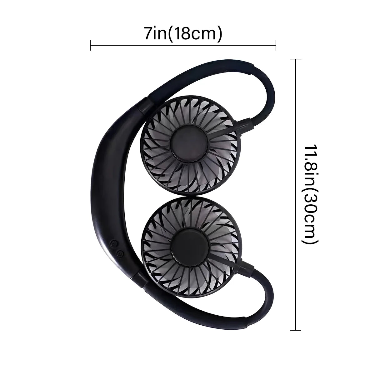 Portable Hanging Neck Fans 3-Speed Adjustable Neck Dual Fan USB Rechargeable Home OfficeOutdoor Travel
