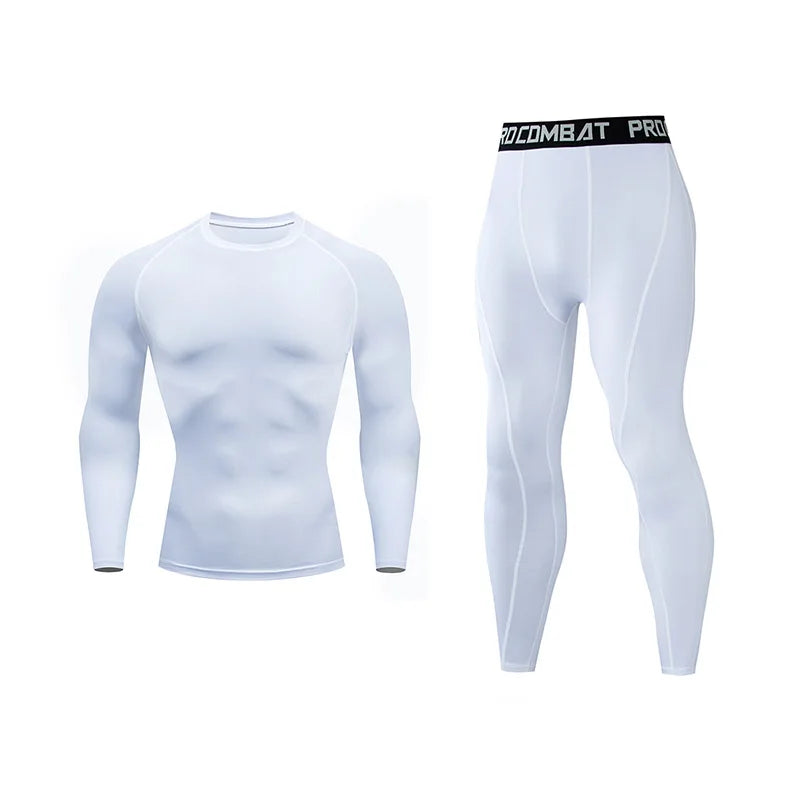 Men's Running Set Gym Jogging Thermo underwear xxxxl Second skin Compression Fitness MMA rashgard Male Quick dry Track suit