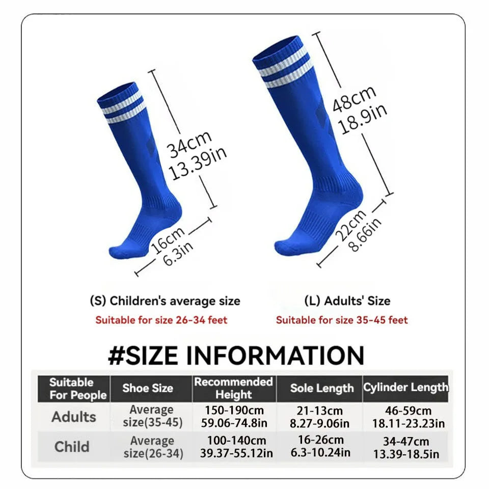 Loogdeel 1 Pair Soccer Socks Stretchy Compression Knee High Tube Socks Football Athletic Socks for Men Women Teens Kids