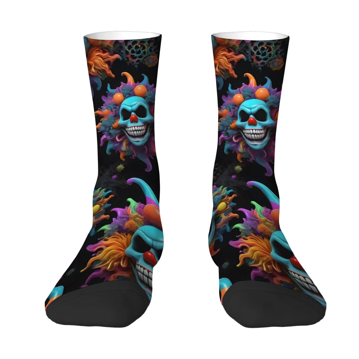 Funny Gothic Clown Skull Print Men's Socks Breathable and Skin-friendly Socks Novel Funny Harajuku Style Street Fashion Socks