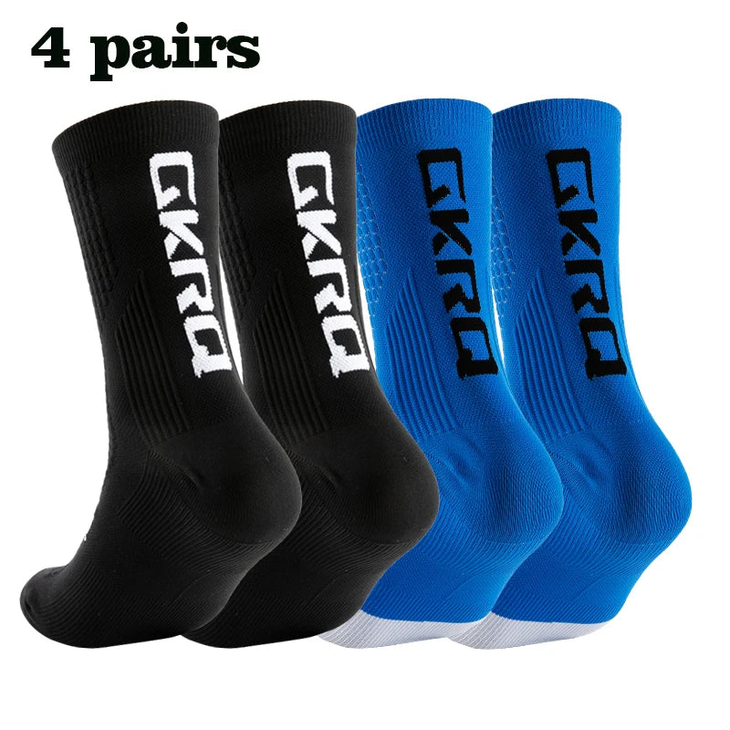 GKRQ 4pairs 2023 New Cycling Socks Bike Nurse Compression Road Bike Running Mtb Knee-high White Sports Funny Brand Black