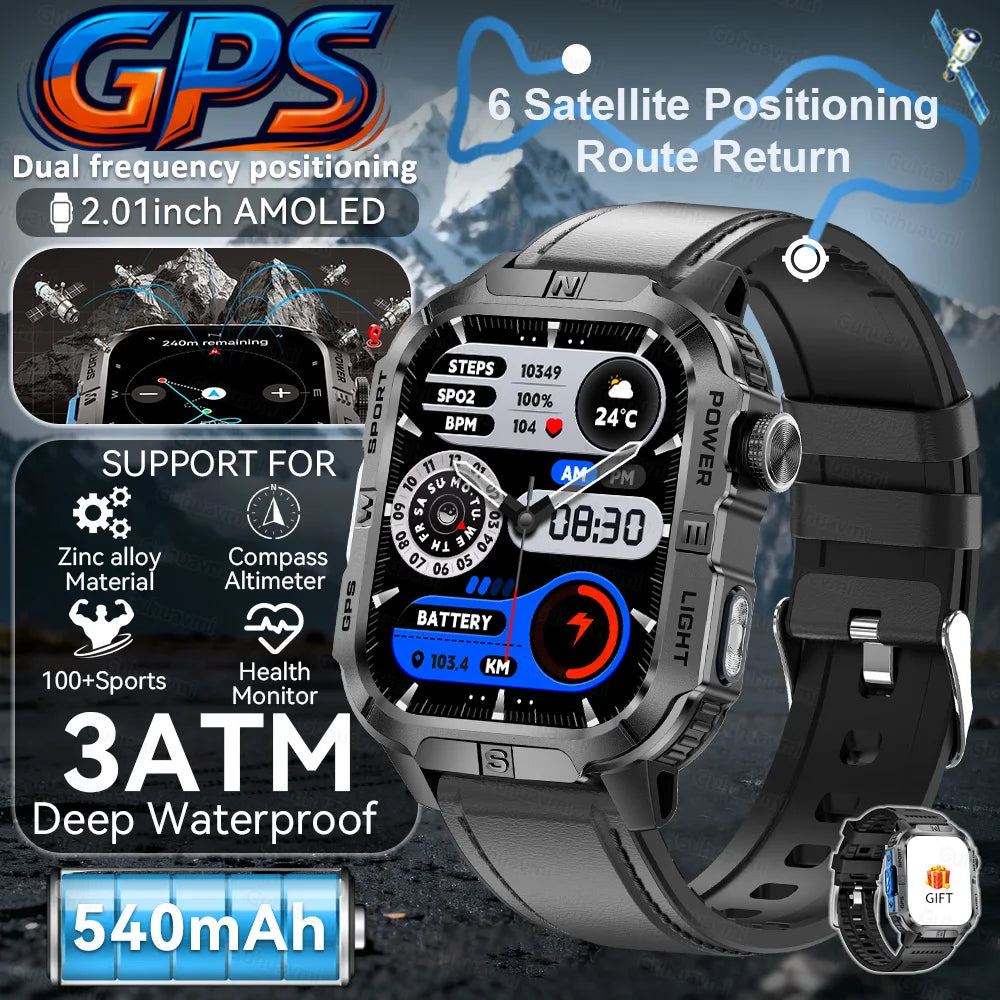 New Military Grade Smart Watch Men 2.01
