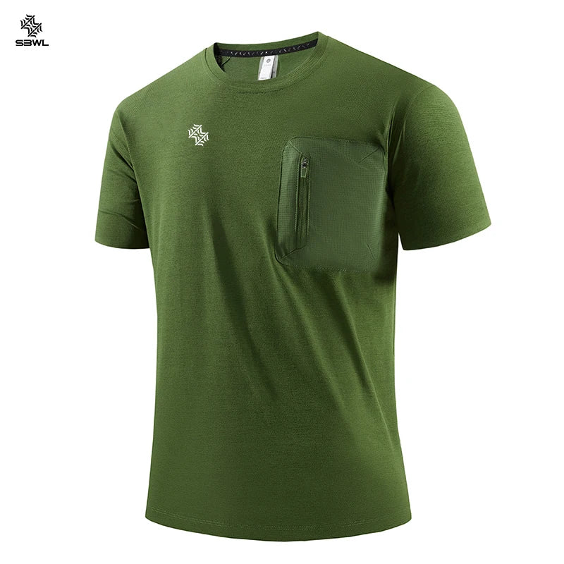 SBWL High Quality Men's Sport Tracksuit Summer Gym Quick Dry T-Shirts Clothing Workout Running 2026 New Y2K Tops Ice Silk Tees