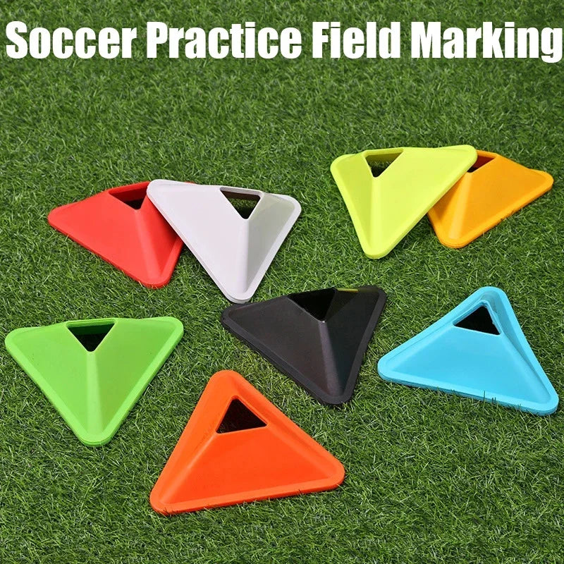 10PCS Triangle Football Training Disc Marking Agility Training Cones for Kids Adult Soccer Practice Portable Sports Equipment