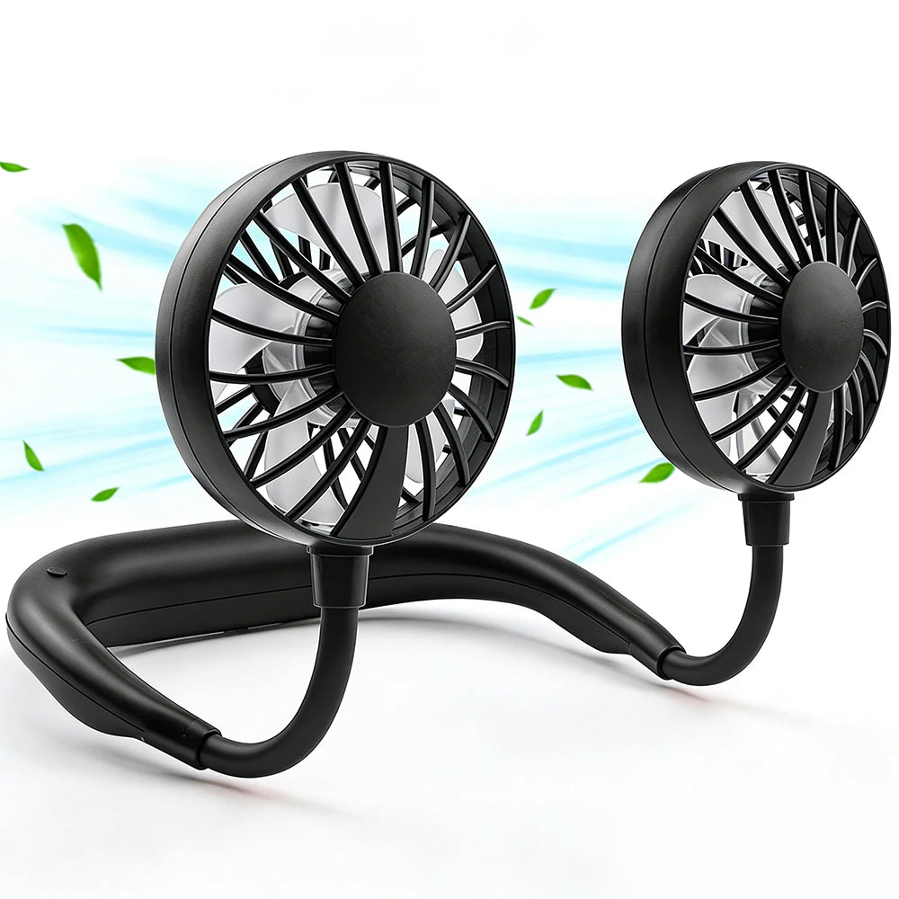 Sports Wear Portable Neck Hanging Fan Lazy Charging Student USB Small Fan Neck Fan Lazy Mini Portable Office Charging Small Mute