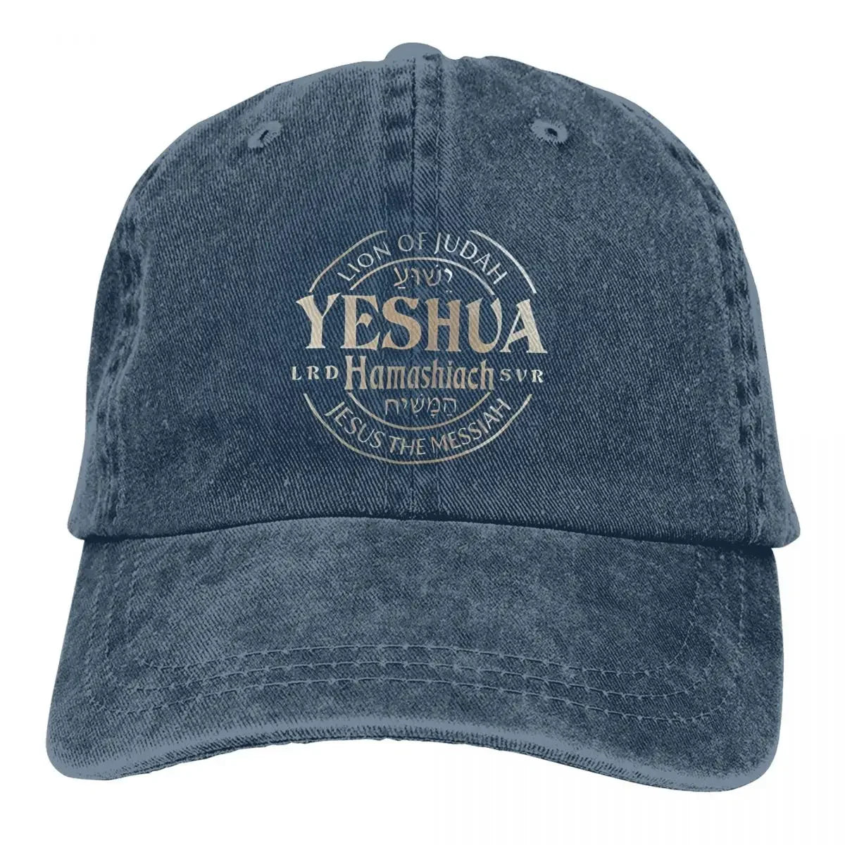 Yeshua Hamashiach Denim Baseball Cap Messiah Female Male Design Trucker Hat Street Style Outdoor Gym Breathable Baseball Caps