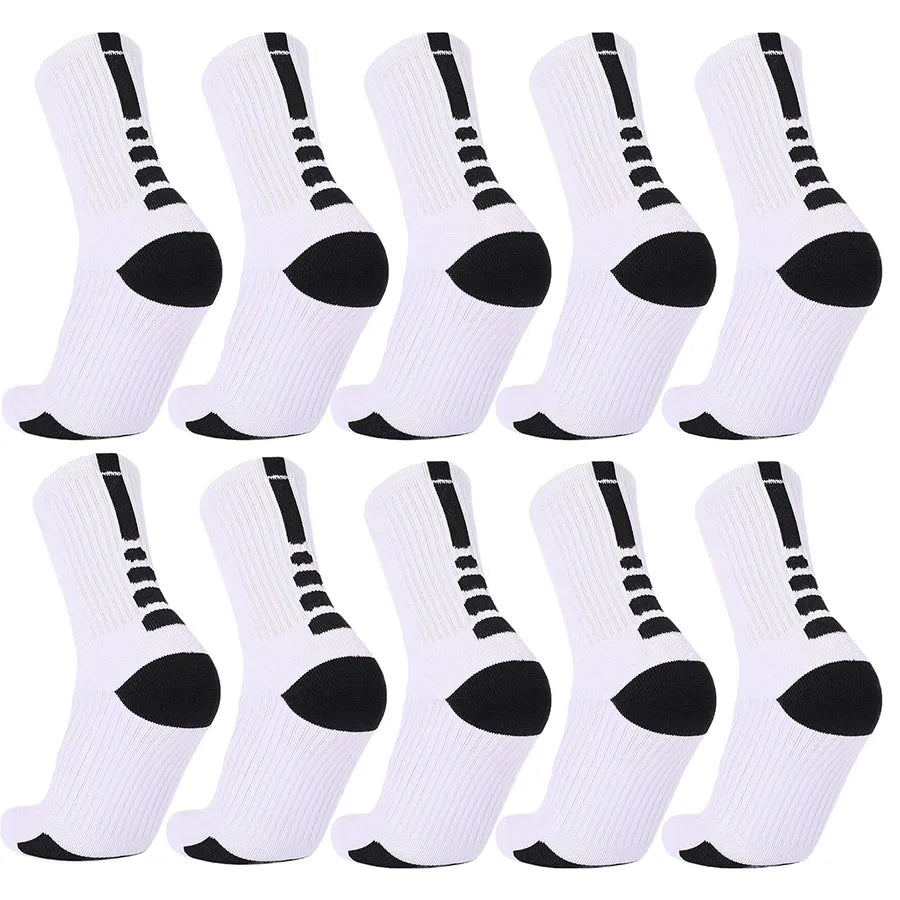 10Pairs Light Cushion Sport Socks for Men Women Football Basketball Baseball Rugby Soccer Cycling