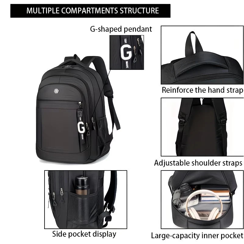 Daily Wear Anti-theft Laptop Backpack Spacious Multi-pocket Design, Water-proof Daypack Suitable for Businessmen & Students