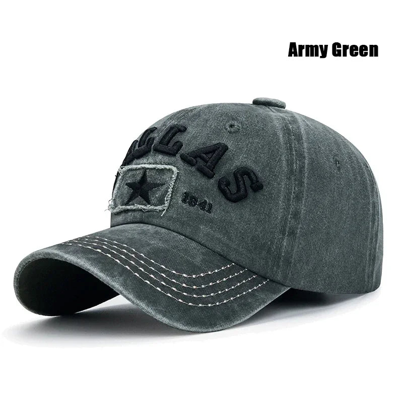 4 Colors Unisex DALLAS 3D Embroidered Baseball Cap Snapback caps Sun hats Dad hats