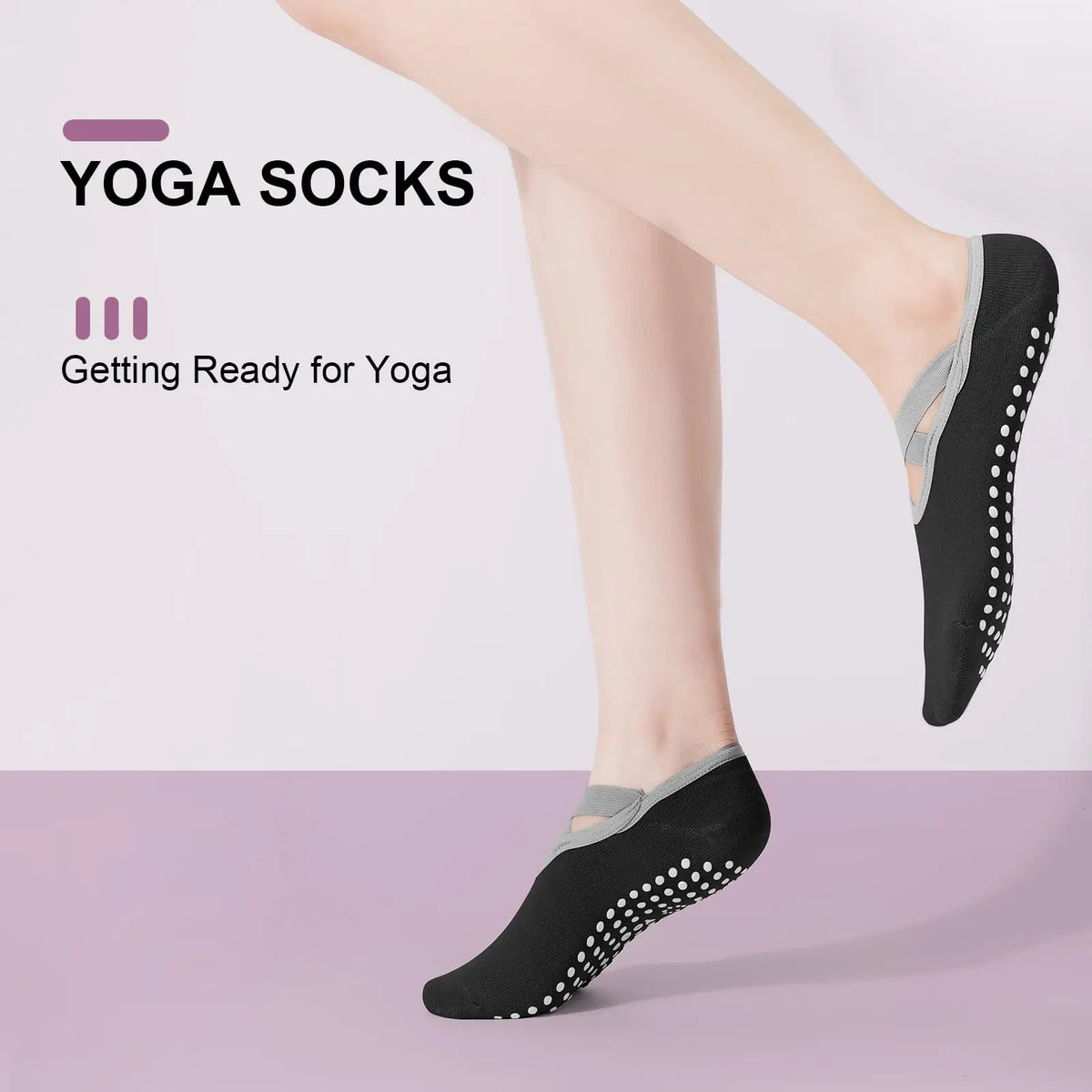 4-Pack Women's Pilates Socks, Non Slip Yoga Socks, Strong Grip Socks, Suitable for Ballet, Dance, Exercise, and Hospital