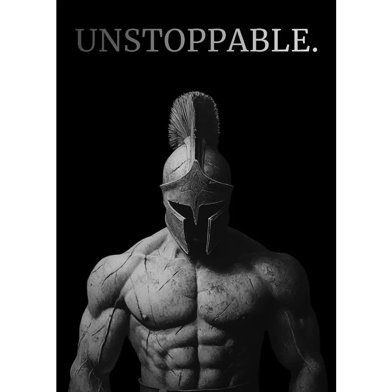 Retro Spartan Warrior Caesar Roman Statue Motivational Quotes Poste Canvas Painting Wall Art Pictures Home Gym Decor Gift