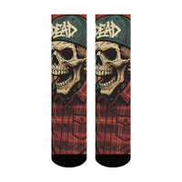 Harajuku Retro Gothic Skull Street Fashion Socks Novelty Trend Hip Hop Crew Socks Comfortable Breathable Non-slip Casual Socks