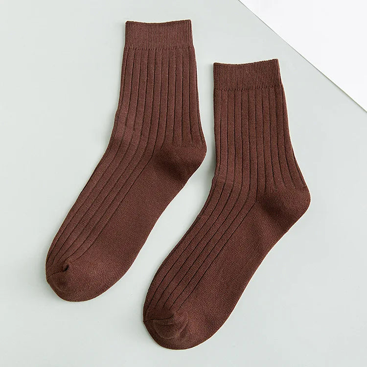 Autumn Winter Pure Color Mens Socks Cotton Warm Black and White Happy Socks Male  Gifts for Men EUR 39-44 387