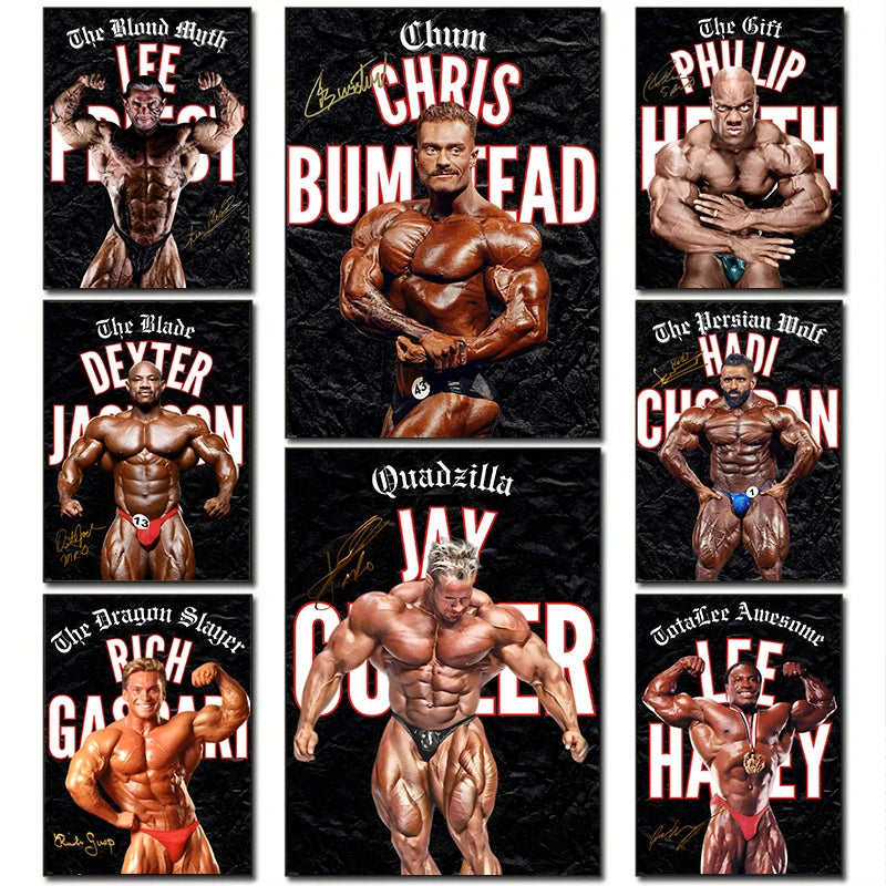 Famous Bodybuilding Fitness Athlete Election Champion Poster Prints Canvas Painting GYM Workout Wall Art Pictures for Home Decor