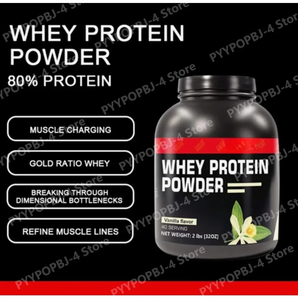 Whey Protein Powder 2lbs - 80% Protein, Gold Ratio Whey for Muscle Growth & Recovery, Vanilla/Chocolate/Strawberry, 40 Servings