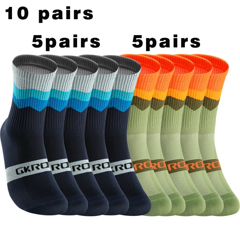 GKRQ 10 pairs  Professional Cycling Socks Breathable Road Bicycle Socks Men Women Outdoor Sports Racing e Compression Cycling Fo