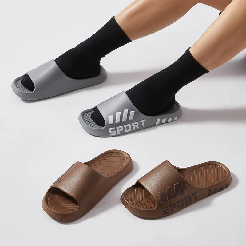 Summer Fashion Slippers For Men Indoor Outdoor Sandals Beach Flip Flop Thick Sole Male Slides Summer Non-Slip Men Shower Slipper