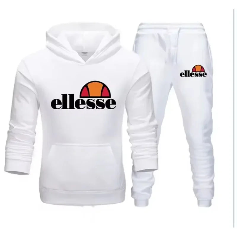 2025 Trendy Hoodie Set Autumn Campus New Stripe Set Trendy Printed Hoodie Casual Pants, Essential for Trendy Men