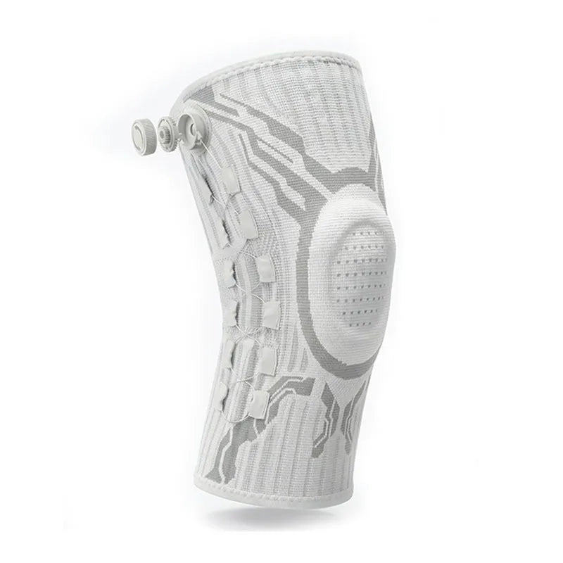 Right Leg Knob-Adjustable Sports Knee Brace with Spring Support Silicone Shock Absorption And Compression Knit for Knee Support