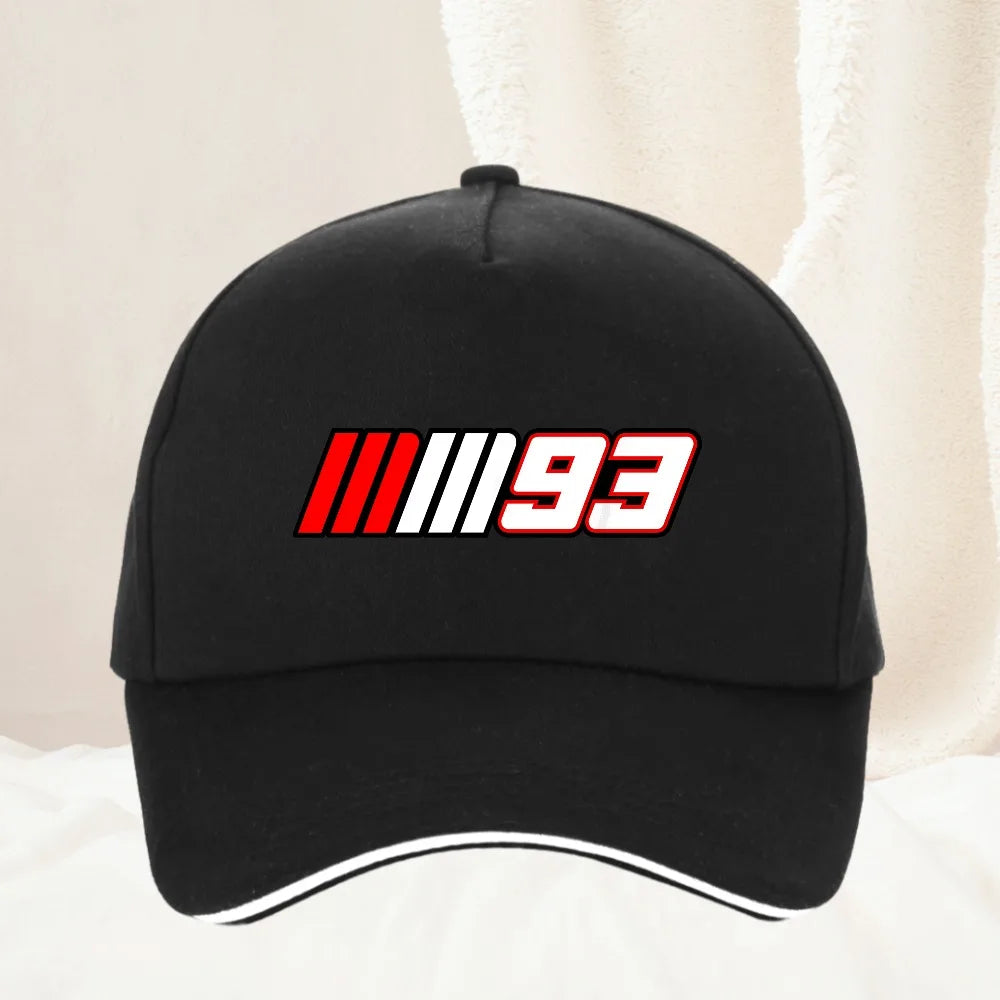 Summer Motorcycle Race Car No. 93 Printed Baseball Cap Fashion Leisure Sports man racing hat Adjustable Golf hats