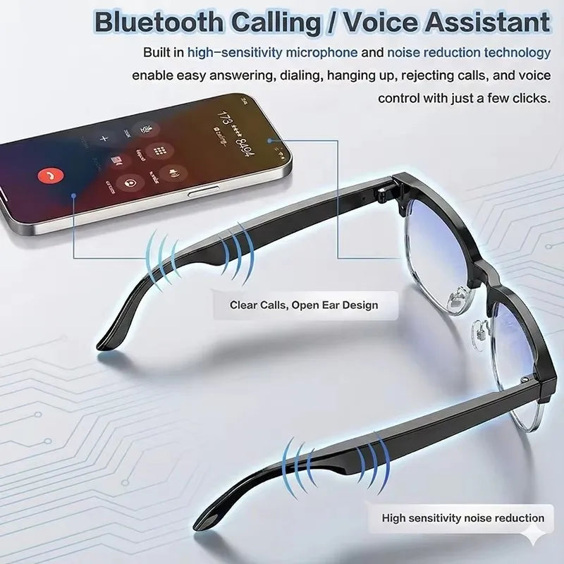 2026 New 8MP Ultra-Wide HD Camera Smart Glasses Video Record 4GB AI Photo Recognition BT Call Translation Voice Smart Glasses