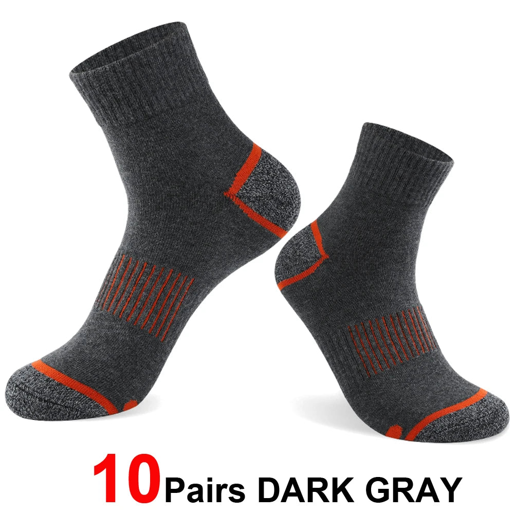 20Pairs High Quality Men's Cotton Socks Set Casual Breathable Sports Winter Black Large Size 38-45