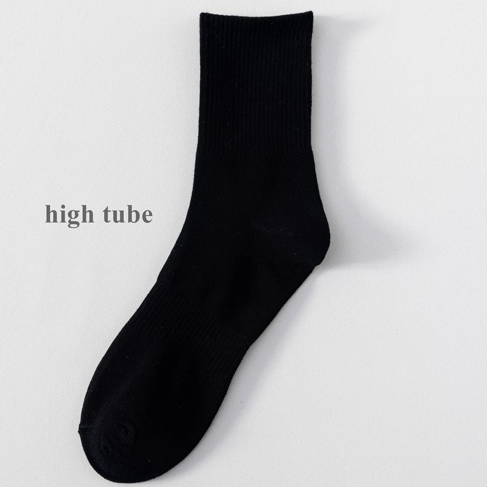 6 Pairs Plus Size EUR45-50 Men Socks High Quality Cotton Ankle Socks Black White Grey Crew Socks Sports