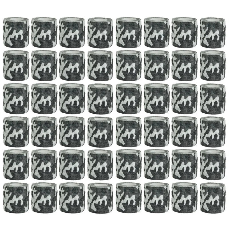 6/12/24/48Pcs Black and white Camouflage Elastic Wrap Tape Self Adhesive Sports Protector Ankle Knee Finger Arm Bandage