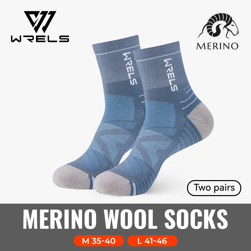 WRELS 1/2/3pairs Merino Wool Socks Thermal Warm Winter High Elastic Thick Hiking Socks Moisture Absorption Wool Sports Socks