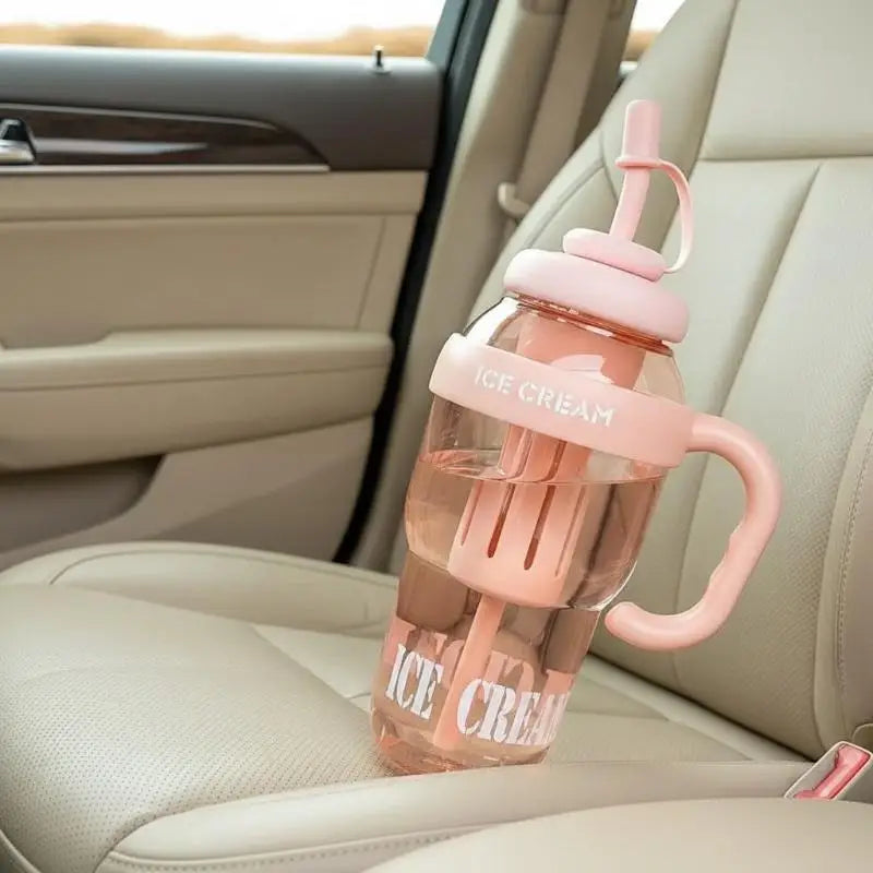 1300ML Plastic Water Bottle with Straw for Kids Large Capacity Cute Cup School Travel Outdoor