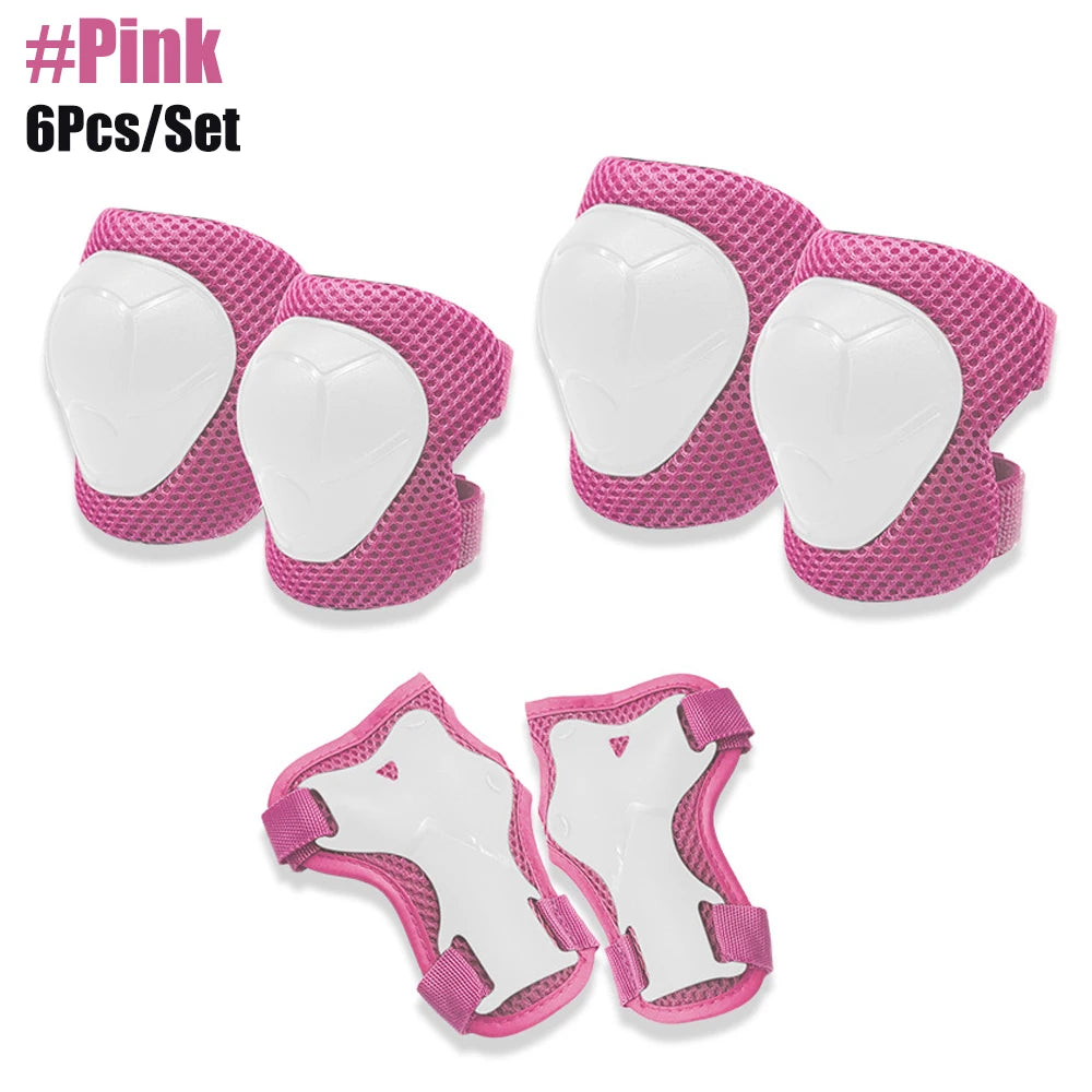 6Pcs/Set Protective Gears Set for Kids Children Knee Pad Elbow Pads Wrist Guards Child Safety Protector Kit for Cycling Skating