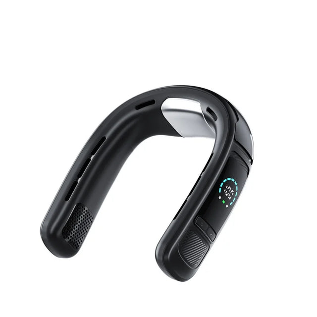 Neck Fan Bladeless Semiconductor Cooling Usb Rechargeable Portable Neck Air Conditioner With Led Display For Outdoor Sports