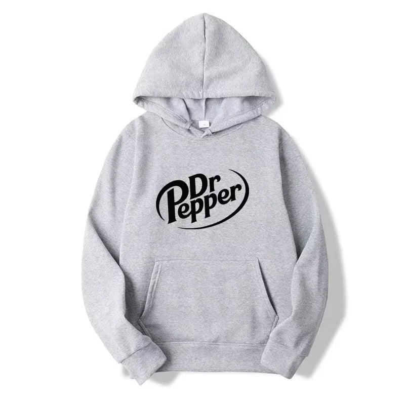 2026 Autumn Warm Dr Pepper Letter Printed Hoodies Street Men Fashion Fleece Sweatshirts Casual Unisex Pullover Tops Fashion Tre
