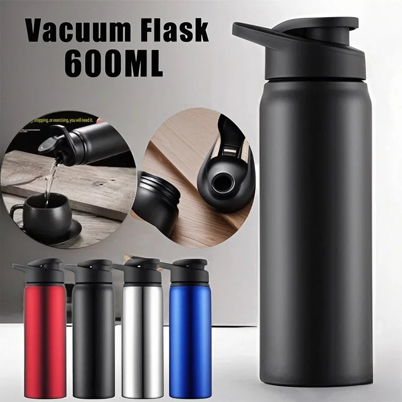 Metal Sports Bottles with Snap Lid Portable Bike Water Bottle Reusable Travel Bottles with Handle Bulk Pack for Gym Hiking Sport
