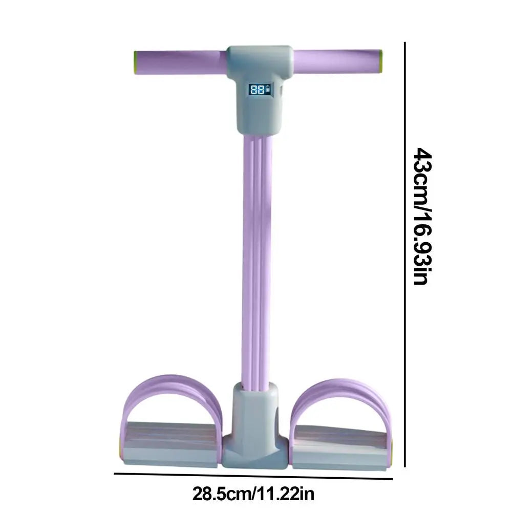 6-Tube Fitness Pedal Resistance Band with LED Display Yoga Strap Pedal Puller sit-ups Tension Rope Elastic Workout Pedal Puller