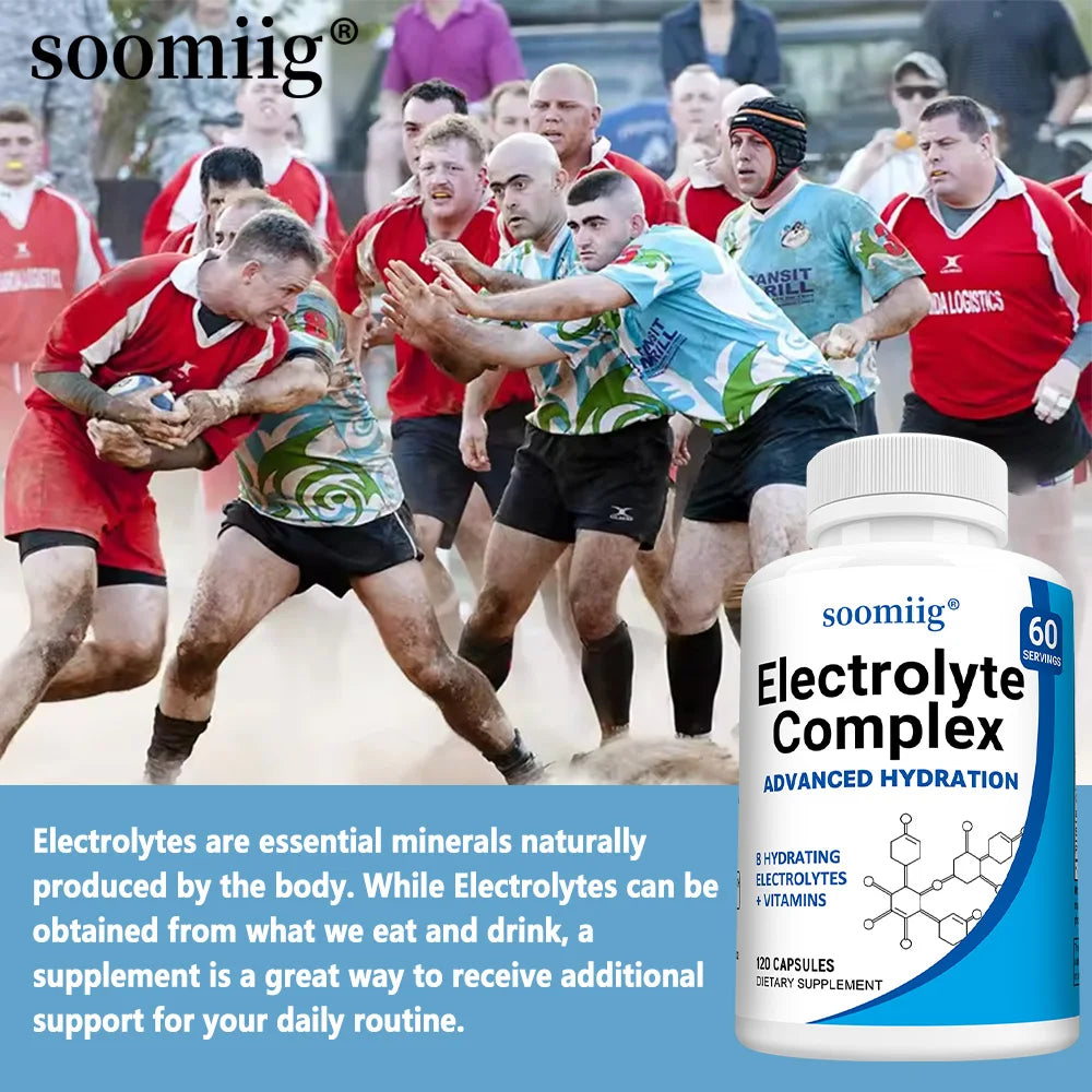Electrolyte Salts Capsules with B6,B12, Magnesium, Potassium & Zinc, Fast Hydration, Reduces Muscle Cramps, Supports Recovery