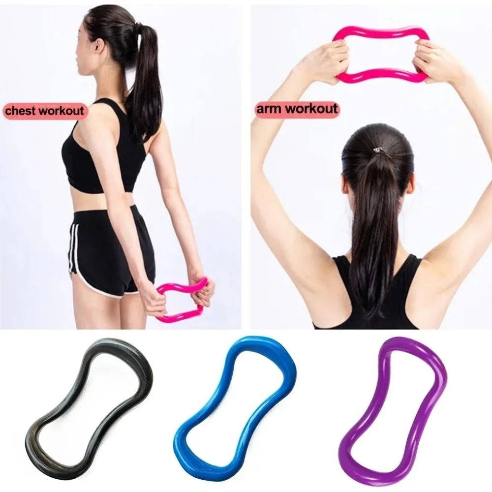 pink Yoga Circle Pilates Stretch Ring Home Women Fitness Equipment Fascia Massage Body Workout Exercise Resistance Support Tool