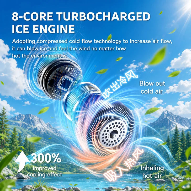Neck Fan, Lightweight Wearable Fan, Low Noise 5 Speed Hands Free Fan, Hanging Headphone Design Sports Fan for Indoor & Outdoor