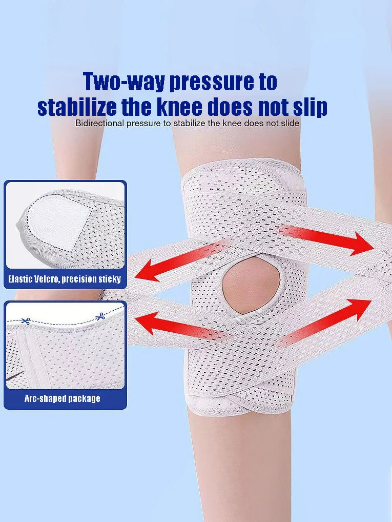 Knee pads, breathable, lightweight, adjustable for outdoor sports, meniscus knee joint, patella strap, single pack