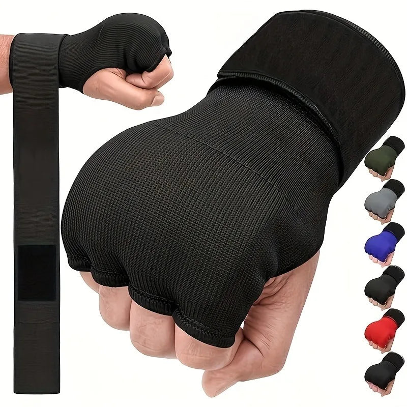 Mma Half-Finger Boxing Gloves Thickened Foam Padding Gym Sanda Muay Thai Fighting Training Hand Wrap Inner Gloves