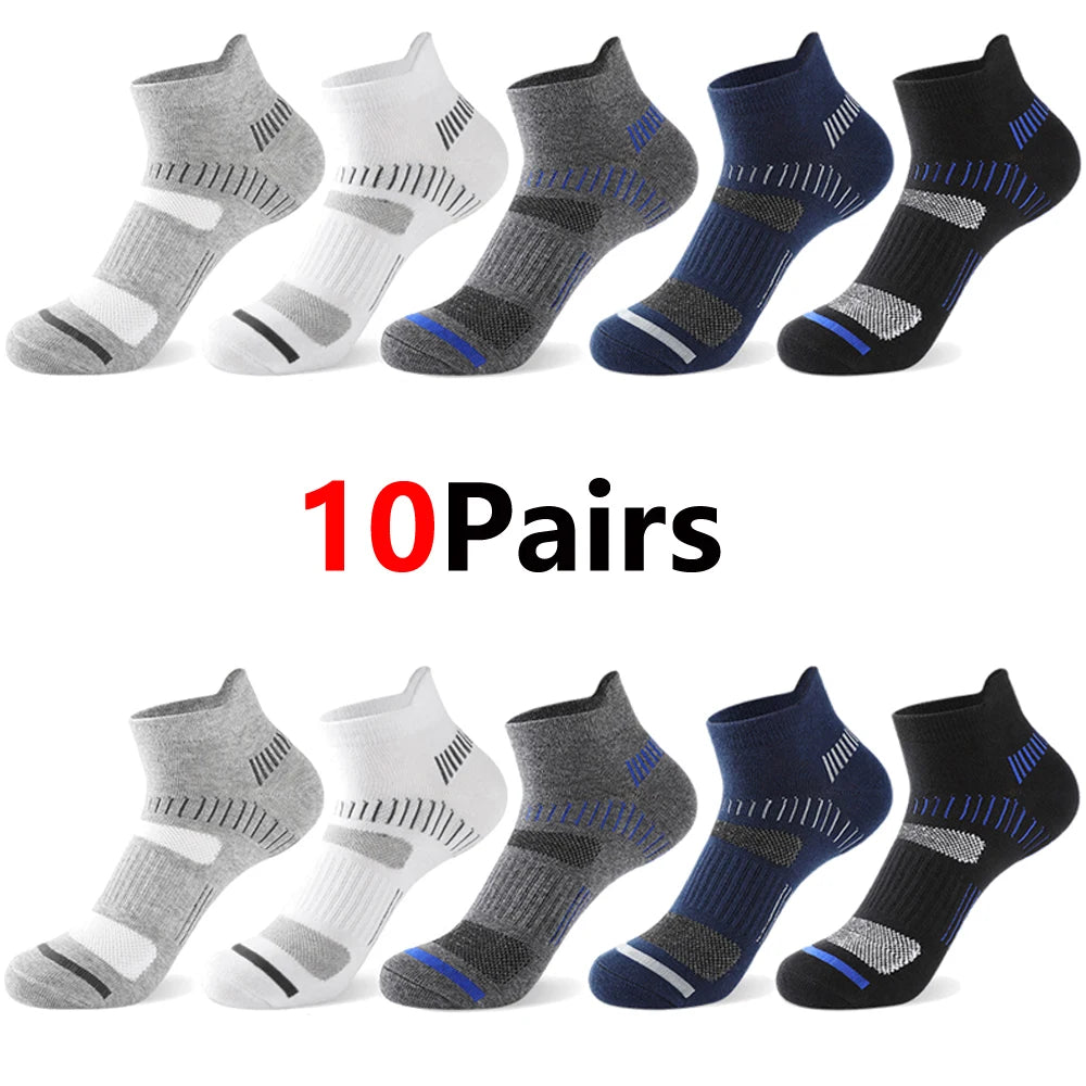 5/10/30 Pairs Men's Cotton Sports Socks Set Mesh Breathable for Running Basketball Cycling Short Male Socks