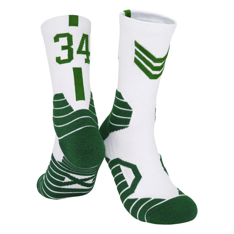 Men's Basketball Socks Number Sports Socks Thickened Towel Bottom Outdoor Cycling Running Basket Women Adult calcetines Socks