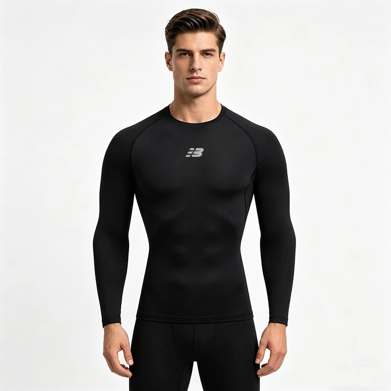 Men Running T-shirt Compression Long Sleeve Sport Tees Gym Fitness Sportshirts Male Jogging Tracksuit Homme Athletic Shirt Tops