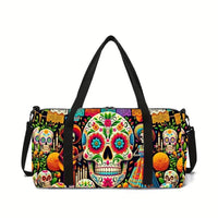 Classic Popular New skeleton 3D Printed Large Capacity Travel Bags Barrel Shape Crossbody Bag Outdoor Sports Bags Gym Yoga Bag